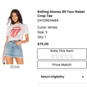 Daydreamer White Rolling Stones Graphic Tee